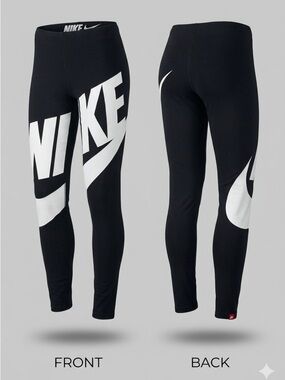 🖤 Nike Just Do It Oversized Logo Black Leggings Size S 8867-14 🖤